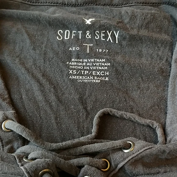 American Eagle Soft & Sexy Lace Up Top - Picture 2 of 4